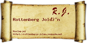 Rottenberg Jolán névjegykártya